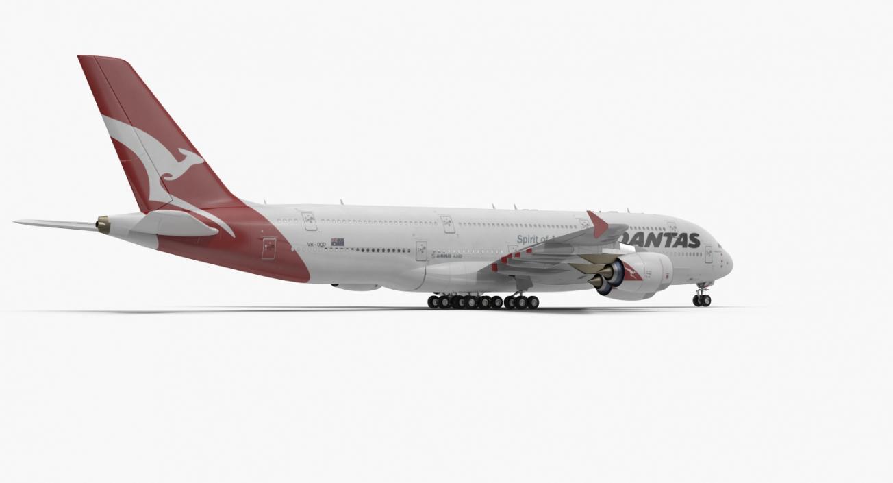 3D Airbus A380-1000 Qantas model